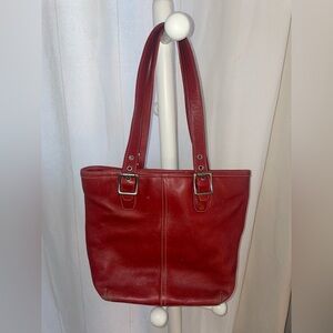 Red vintage coach purse